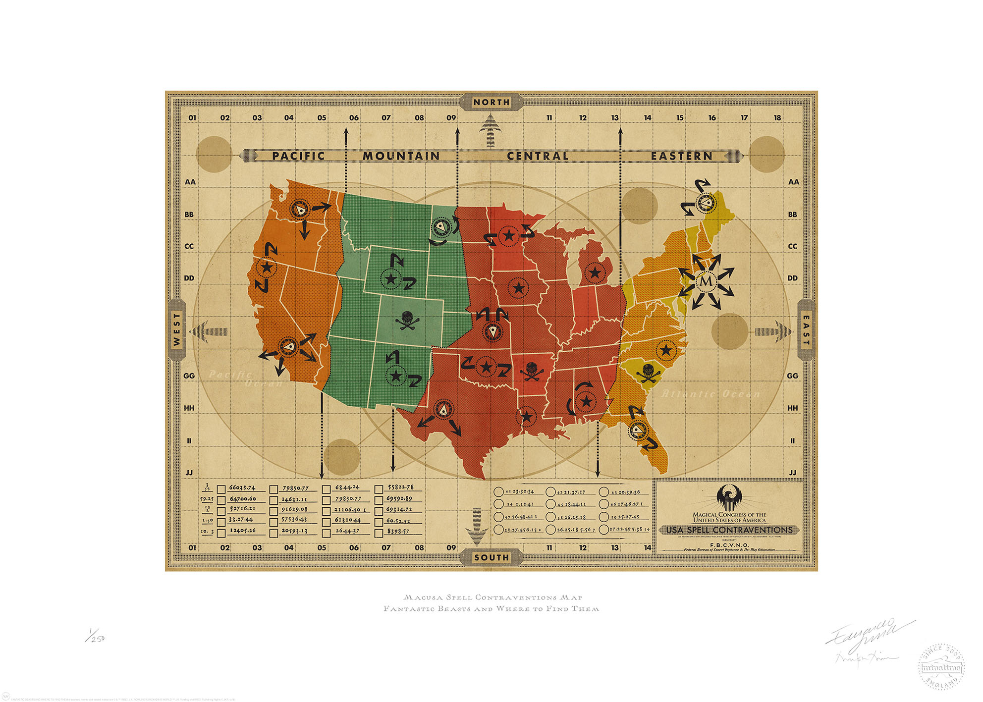 2MACUSA Spell Contravention Map_MinaLima 2MACUSA Spell Contravention Map_MinaLima