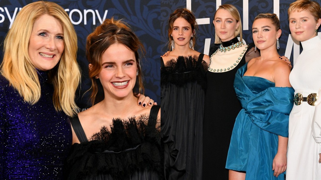 Emma watson little women premiere with cast