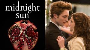Midnight Sun book cover, alongside franchise stars, Kristen Stewart and Robert Pattinson