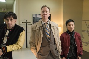 FARGO -- Year 3 -- Pictured (l-r): Goran Bogdan as Yuri Gurka, David Thewlis as V.M. Vargas, Andy Yu as Meemo. CR: Chris Large/FX