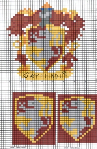Gryffindor Crest Knitting Chart
