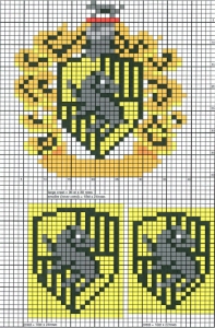 Hufflepuff Crest Knitting Chart