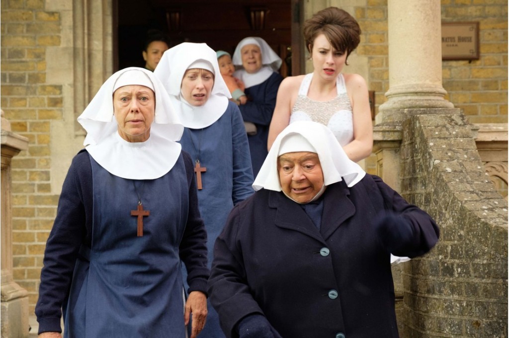 WARNING: Embargoed for publication until 00:00:01 on 11/12/2018 - Programme Name: Call the Midwife S8 - TX: 25/12/2018 - Episode: Call The Midwife S8 - Christmas Special 2018 (No. n/a) - Picture Shows: ***EMBARGOED TILL 00:01 11TH DECEMBER 2018*** Sister Julienne (JENNY AGUTTER), Nurse Lucille Anderson  (LEONIE ELLIOTT), Sister Winifred (Victoria Yeates), Sister Monica Joan (JUDY PARFITT), Sister  Mildred (MIRIAM  MARGOLYES), Valerie Dyer (JENNIFER KIRBY) - (C) Neal Street Productions - Photographer: Joss Barrett