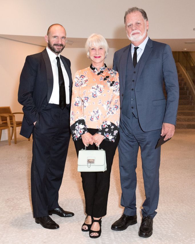 Mandatory Credit: Photo by Owen Kolasinski/BFA/REX/Shutterstock (9181503el) Ralph Fiennes, Helen Mirren, Taylor Hackford South Coast Plaza 50th Anniversary Concert and Dinner Gala, Costa Mesa, USA - 30 Oct 2017