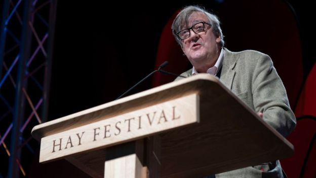 Stephen Fry is president of the Hay Festival Getty Images