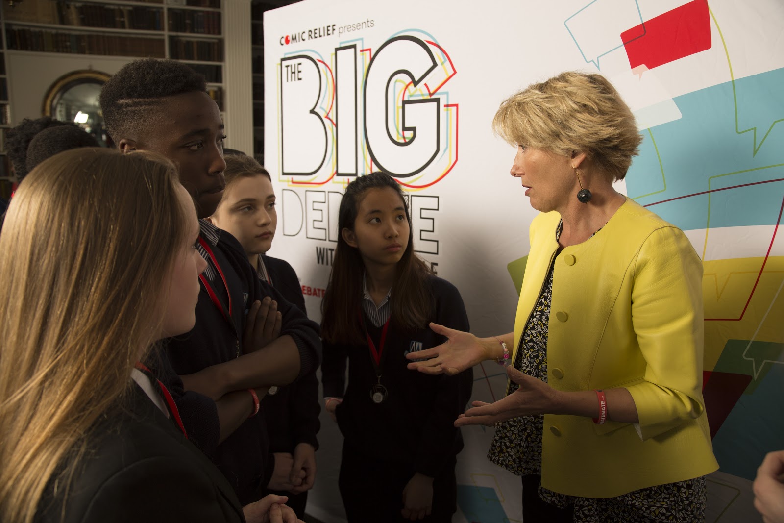 Global entrepreneur and philanthropist Bill Gates today surprised students from Mount St Mary’s School from Leeds and Robert Clack School of Science from Dagenham, London, who were taking part in ‘Comic Relief presents The Big Debate with young people, inspired by Debate Mate and in partnership with the Bill & Melinda Gates Foundation’.