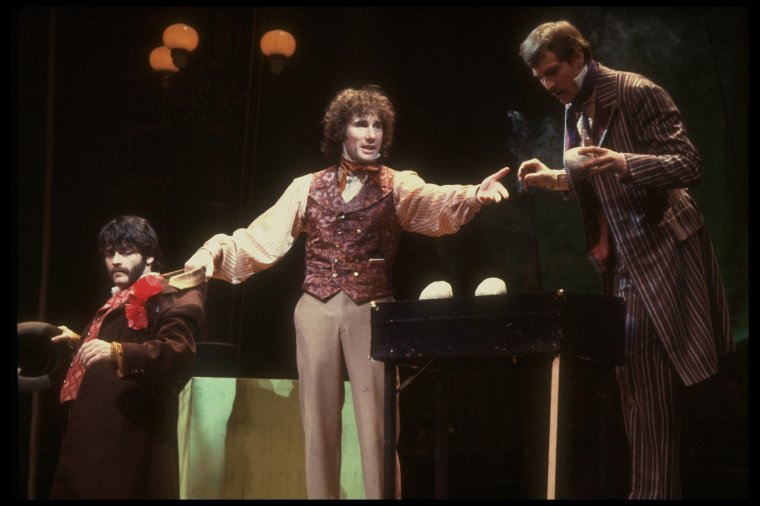 Actor Jim Dale (C) in a scene fr. the Broadway musical "Barnum."