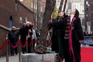 Fantastic Beasts: Wizarding World Wands supporting Lumos is unveiled on Peter's Hill, London. The breathtaking wand installation, in celebration of the all-new Wizarding World ™ adventure Fantastic Beasts: The Crimes of Grindelwald, will be live until 13th November as part of the City of London Arts Initiative for public art, and will illuminate each evening from 6.45pm. The installation was unveiled by head prop maker Pierre Bohanna and the Grenadier Guards who performed a live rendition of music from the Harry Potter and Fantastic Beasts films.  FREE FOR EDITORIAL REPRODUCTION Fantastic Beasts: Wizarding World Wands supporting Lumos is unveiled on Peter's Hill, London. The breathtaking wand installation, in celebration of the all-new Wizarding World ™ adventure Fantastic Beasts: The Crimes of Grindelwald, will be live until 13th November as part of the City of London Arts Initiative for public art, and will illuminate each evening from 6.45pm. The installation was unveiled by head prop maker Pierre Bohanna and the Grenadier Guards who performed a live rendition of music from the Harry Potter and Fantastic Beasts films.  FREE FOR EDITORIAL REPRODUCTION Fantastic Beasts: Wizarding World Wands supporting Lumos is unveiled on Peter's Hill, London. The breathtaking wand installation, in celebration of the all-new Wizarding World ™ adventure Fantastic Beasts: The Crimes of Grindelwald, will be live until 13th November as part of the City of London Arts Initiative for public art, and will illuminate each evening from 6.45pm. The installation was unveiled by head prop maker Pierre Bohanna and the Grenadier Guards who performed a live rendition of music from the Harry Potter and Fantastic Beasts films.  FREE FOR EDITORIAL REPRODUCTION Fantastic Beasts: Wizarding World Wands supporting Lumos is unveiled on Peter's Hill, London. The breathtaking wand installation, in celebration of the all-new Wizarding World ™ adventure Fantastic Beasts: The Crimes of Grindelw