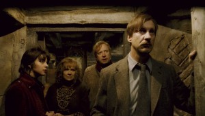 HP6-FP-00102 (L-r) NATALIA TENA as Nymphadora Tonks, JULIE WALTERS as Molly Weasley, MARK WILLIAMS as Arthur Weasley and DAVID THEWLIS as Remus Lupin in Warner Bros. PicturesÕ fantasy adventure ÒHarry Potter and the Half-Blood Prince.Ó