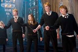 Ginny and her brothers. Twins Fred and George, and Ron. Harry Potter and the Order of the Phoenix.